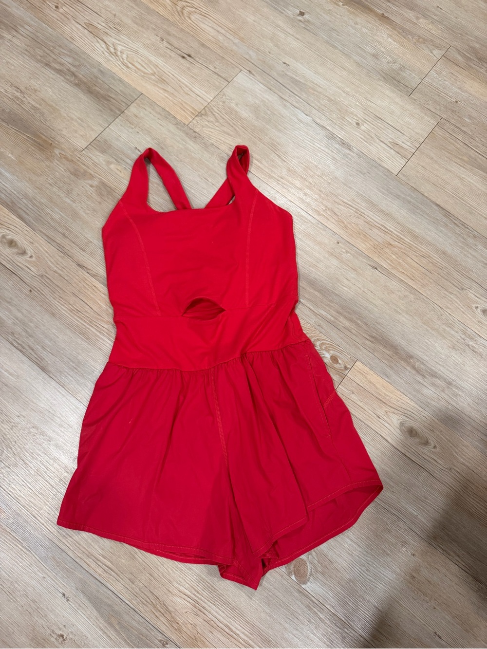 Girls' Red Athletic Romper Shorts